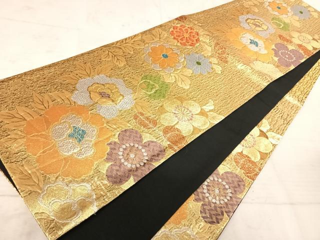 平和屋着物◎六通柄袋帯 舞花文 金銀糸 正絹 逸品 AAAW2372yx