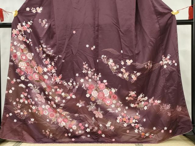平和屋着物●H・L（アッシュエル） HENRI-LUC CHAPUIS 訪問着 立波草花文 暈し染め 洗える着物 未使用 AAAW2670cs