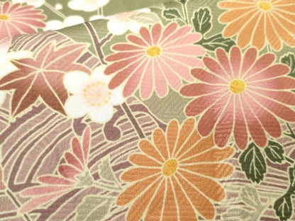 平和屋着物●H・L（アッシュエル）　HENRI-LUC CHAPUIS　訪問着　枝花文　暈し染め　洗える着物　AAAW2675cs