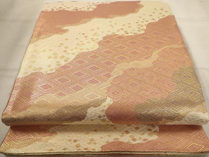 平和屋着物◎佐賀錦 六通柄袋帯 道長文 箔散らし 金糸 正絹 逸品 AAAW2712dt