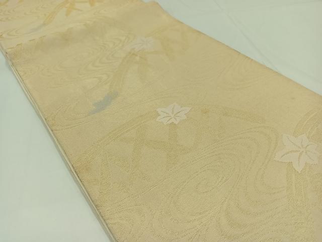 平和屋着物＊夏物 六通柄袋帯 流水籬文 金糸 正絹 逸品 AAAW3066jh