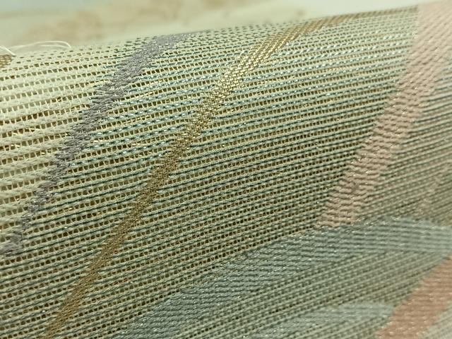 平和屋着物＊夏物　六通柄袋帯　流水草花文　金糸　正絹　逸品　AAAW3067jh