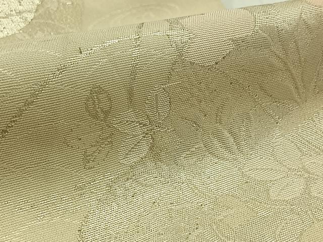 平和屋着物＊夏物　六通柄袋帯　流水草花文　銀糸　正絹　逸品　AAAW3068jh