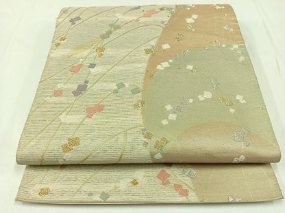 平和屋着物＊夏物 六通柄袋帯 竜田川文 金銀糸 正絹 逸品 AAAW3081jh