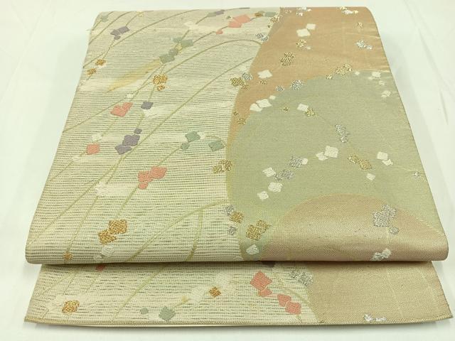 平和屋着物＊夏物 六通柄袋帯 竜田川文 金銀糸 正絹 逸品 AAAW3081jh