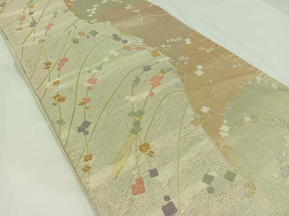 平和屋着物＊夏物 六通柄袋帯 竜田川文 金銀糸 正絹 逸品 AAAW3081jh