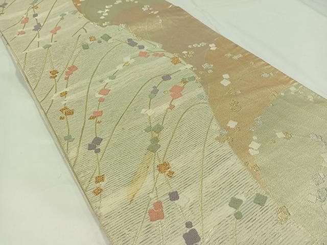 平和屋着物＊夏物 六通柄袋帯 竜田川文 金銀糸 正絹 逸品 AAAW3081jh