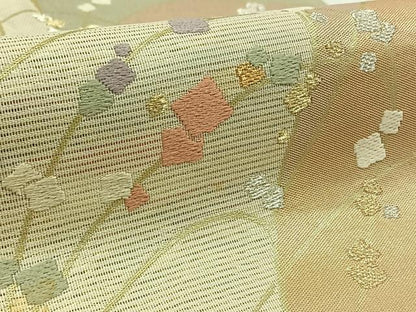 平和屋着物＊夏物 六通柄袋帯 竜田川文 金銀糸 正絹 逸品 AAAW3081jh