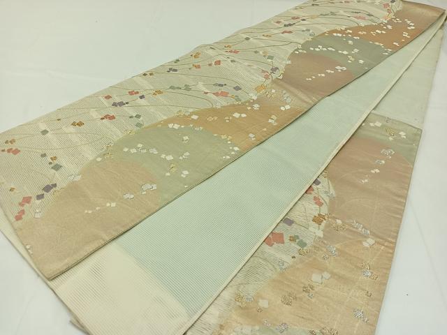 平和屋着物＊夏物 六通柄袋帯 竜田川文 金銀糸 正絹 逸品 AAAW3081jh