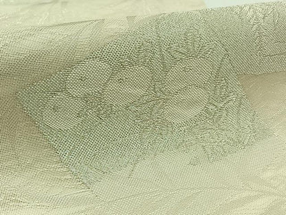 平和屋着物＊夏物　六通柄袋帯　色紙花文　銀糸　正絹　逸品　AAAW3088jh