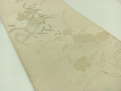 平和屋着物＊夏物 六通柄袋帯 花籠文 銀糸 正絹 逸品 AAAW3094jh