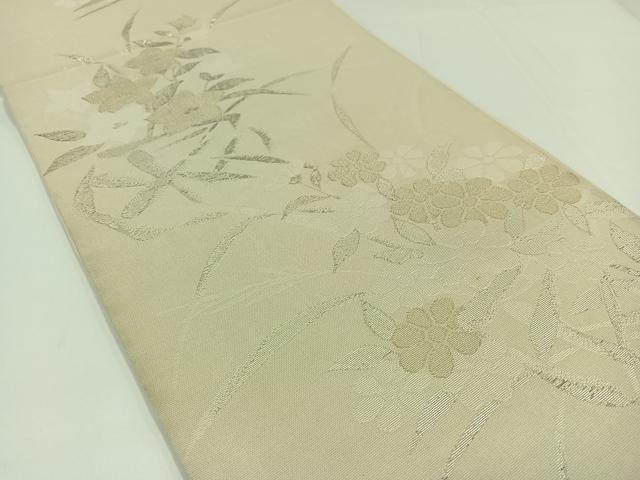 平和屋着物＊夏物 六通柄袋帯 花籠文 銀糸 正絹 逸品 AAAW3094jh