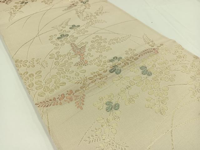 平和屋着物＊夏物　六通柄袋帯　萩文　金糸　正絹　逸品　AAAW3095jh