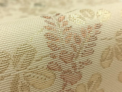 平和屋着物＊夏物　六通柄袋帯　萩文　金糸　正絹　逸品　AAAW3095jh