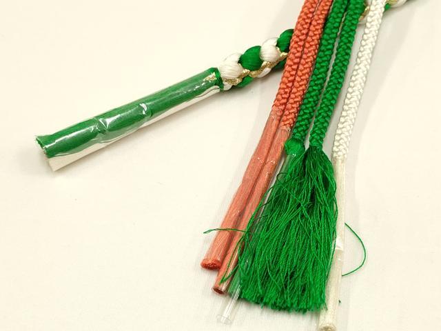 平和屋着物●和装小物 振袖用帯締め 装飾 ちりめん細工 パール 金糸 逸品 未使用 AAAW3353ay
