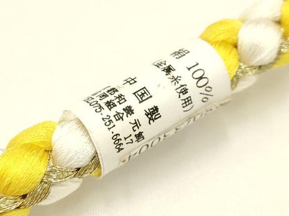 平和屋着物●和装小物　振袖用帯締め　装飾　ちりめん細工　パール　金糸　逸品　未使用　AAAW3354ay