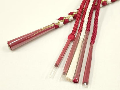 平和屋着物●和装小物 振袖用帯締め 装飾 ちりめん細工 パール 金糸 逸品 未使用 AAAW3357ay