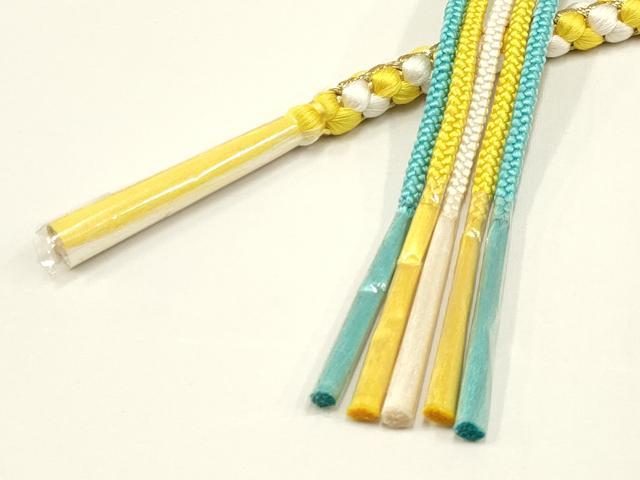 平和屋着物●和装小物　振袖用帯締め　装飾　ちりめん細工　パール　金糸　逸品　未使用　AAAW3360ay