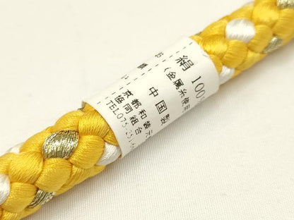 平和屋着物●和装小物 振袖用帯締め 装飾 つまみ細工 ちりめん細工 ラインストーン 金糸 逸品 未使用 AAAW3370ay