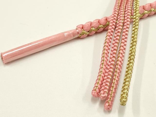 平和屋着物●和装小物　振袖用帯締め　装飾　つまみ細工　ラインストーン　パール　金糸　逸品　未使用　AAAW3371ay