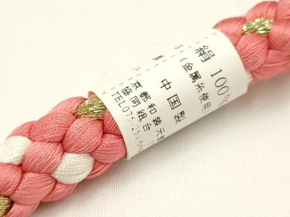 平和屋着物●和装小物　振袖用帯締め　装飾　つまみ細工　ちりめん細工　ラインストーン　金糸　逸品　未使用　AAAW3372ay