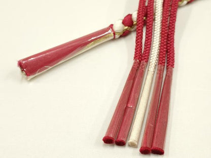 平和屋着物●和装小物 振袖用帯締め 装飾 ちりめん細工 パール 金糸 逸品 未使用 AAAW3376ay