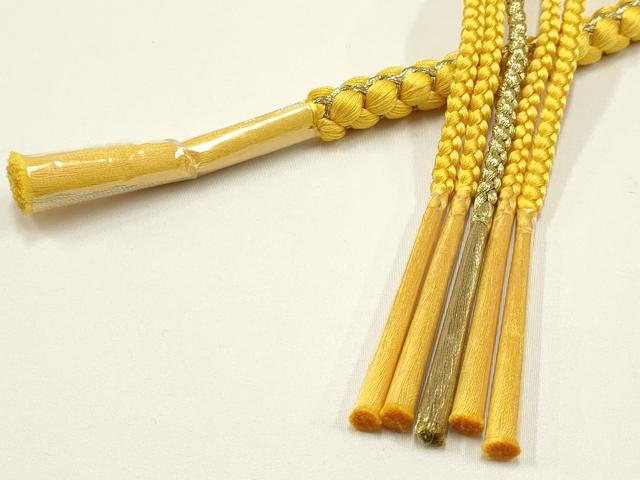 平和屋着物●和装小物 振袖用帯締め 装飾 つまみ細工 ラインストーン あわじ玉 金糸 逸品 未使用 AAAW3381ay