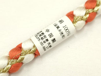平和屋着物●和装小物 振袖用帯締め 装飾 ちりめん細工 パール 金糸 逸品 未使用 AAAW3386ay