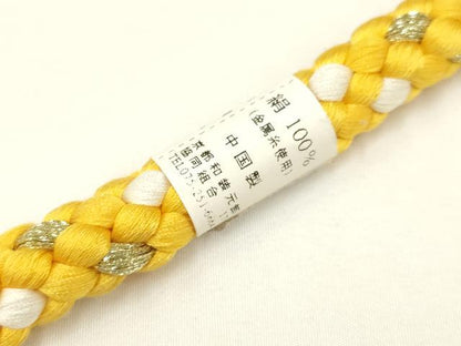 平和屋着物●和装小物　振袖用帯締め　つまみ細工　ちりめん細工　ラインストーン　金糸　逸品　未使用　AAAW3391ay