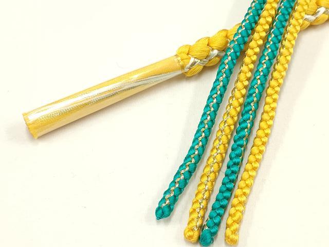 平和屋着物●和装小物 振袖用帯締め 装飾 つまみ細工 ちりめん細工 ラインストーン 金糸 逸品 未使用 AAAW3392ay