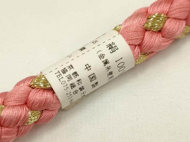 平和屋着物●和装小物　振袖用帯締め　装飾　つまみ細工　ちりめん細工　ラインストーン　金糸　逸品　未使用　AAAW3399ay
