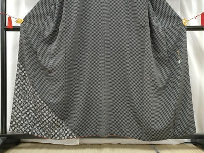 平和屋着物●染師 久保伊知郎 訪問着 江戸小紋 立涌花文 正絹 逸品 AAAW3600nf