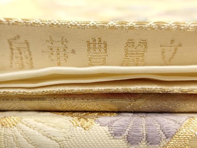 平和屋着物◎六通柄袋帯　唐織　九百錦　扇華豊麗文　金糸　正絹　逸品　AAAW3625dt