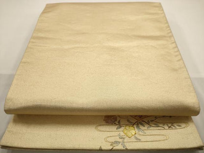 平和屋着物◎六通柄袋帯 ワンポイント 螺鈿 金彩 正絹 逸品 AAAW3661dt