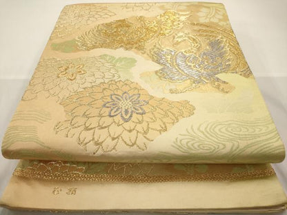 平和屋着物◎六通柄袋帯　鳳凰花文　金銀糸　正絹　逸品　AAAW3679dt
