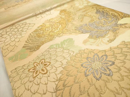 平和屋着物◎六通柄袋帯　鳳凰花文　金銀糸　正絹　逸品　AAAW3679dt
