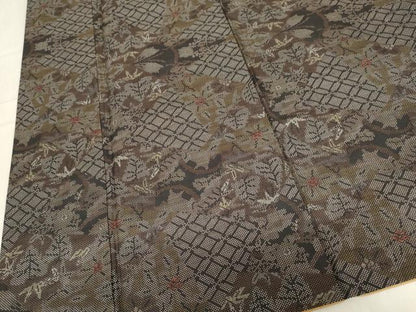 平和屋着物●本場大島紬 7マルキ 七宝草花文 正絹 逸品 AAAW3692ma