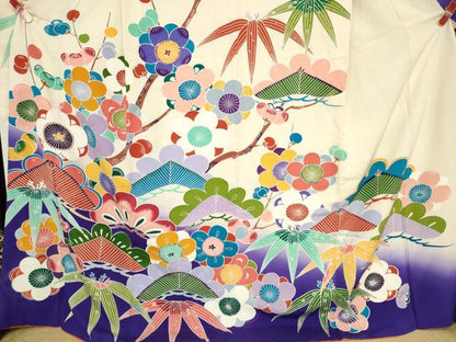 平和屋着物●豪華振袖　松竹梅　暈し染め　正絹　逸品　AAAW3819ma