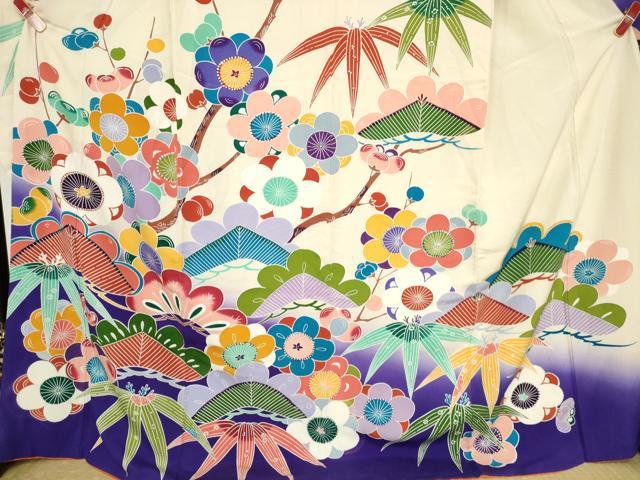 平和屋着物●豪華振袖　松竹梅　暈し染め　正絹　逸品　AAAW3819ma