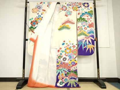 平和屋着物●豪華振袖　松竹梅　暈し染め　正絹　逸品　AAAW3819ma