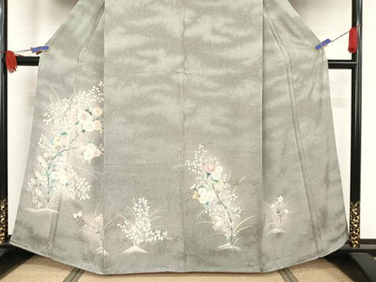 平和屋着物●訪問着 手描き 草花文 正絹 逸品 AAAW4002np