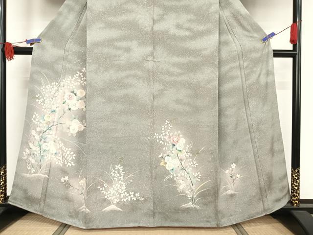 平和屋着物●訪問着 手描き 草花文 正絹 逸品 AAAW4002np