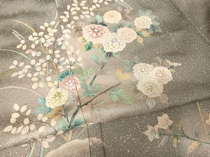 平和屋着物●訪問着 手描き 草花文 正絹 逸品 AAAW4002np