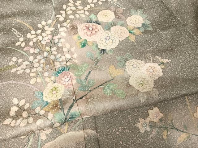 平和屋着物●訪問着 手描き 草花文 正絹 逸品 AAAW4002np