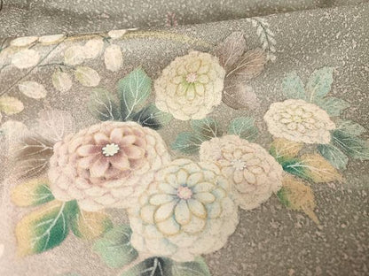 平和屋着物●訪問着 手描き 草花文 正絹 逸品 AAAW4002np