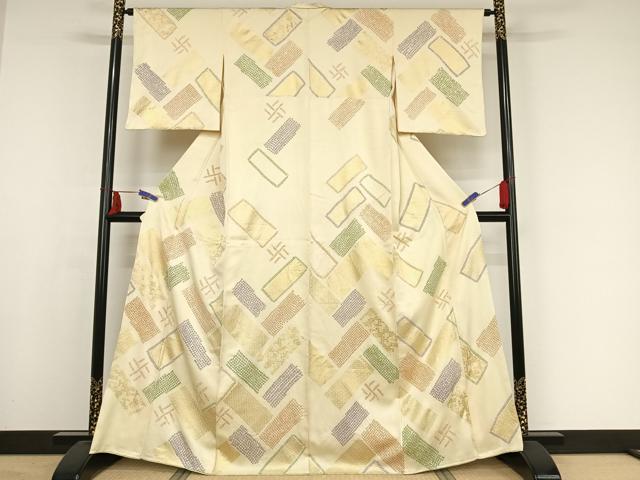 平和屋着物●訪問着 絞り 檜垣文 正絹 逸品 AAAW4013np