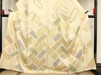 平和屋着物●訪問着 絞り 檜垣文 正絹 逸品 AAAW4013np