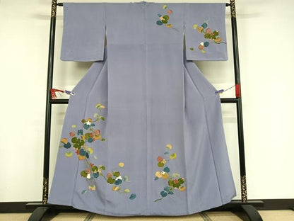 平和屋着物●訪問着 友禅 サルトリイバラ 鬼しぼ縮緬 正絹 逸品 AAAW4018np