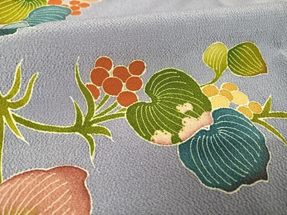 平和屋着物●訪問着 友禅 サルトリイバラ 鬼しぼ縮緬 正絹 逸品 AAAW4018np