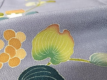 平和屋着物●訪問着 友禅 サルトリイバラ 鬼しぼ縮緬 正絹 逸品 AAAW4018np